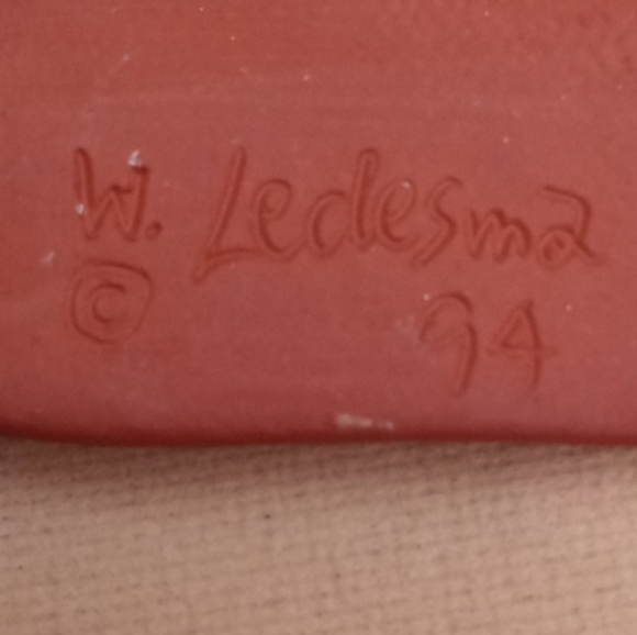 c'94 WASHINGTON LEDESMA HandMade Terracotta Beetle Brooch Wearable Pottery Art - Picture 11 of 12